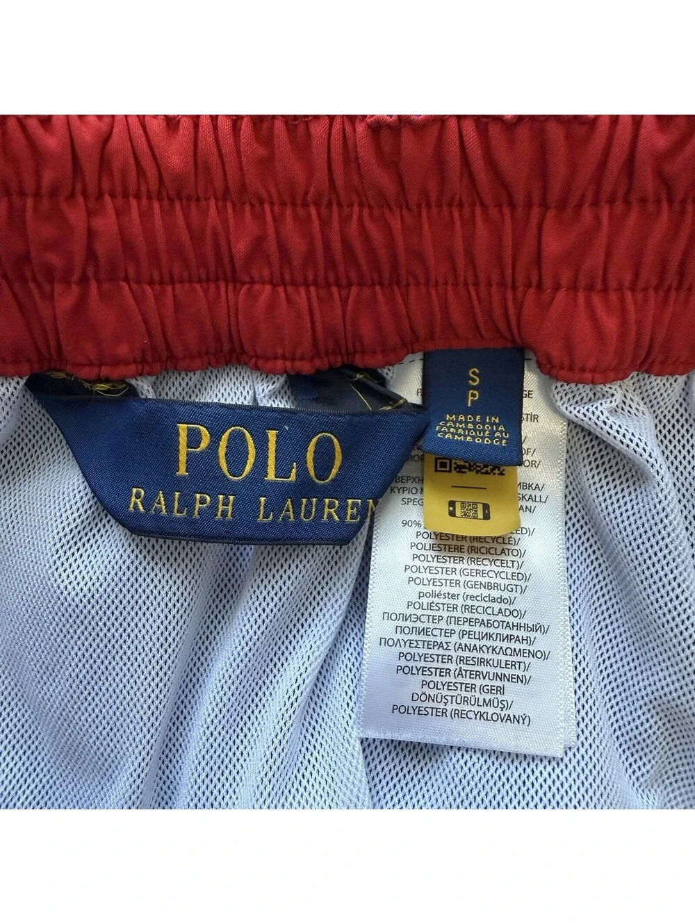 Polo Ralph Lauren Mens S Swim Trunks Blue Cargo Board Shorts Red Pony Logo
